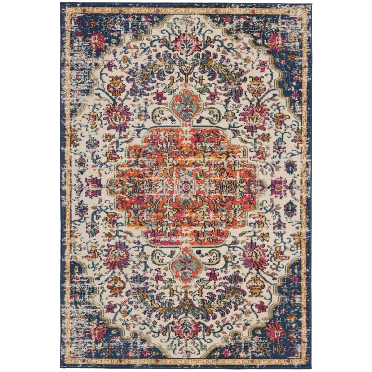 Safavieh 3 x 5 ft. Madison 400 Power-Loomed Rectangle Rug Ivory & Orange MAD447A-3